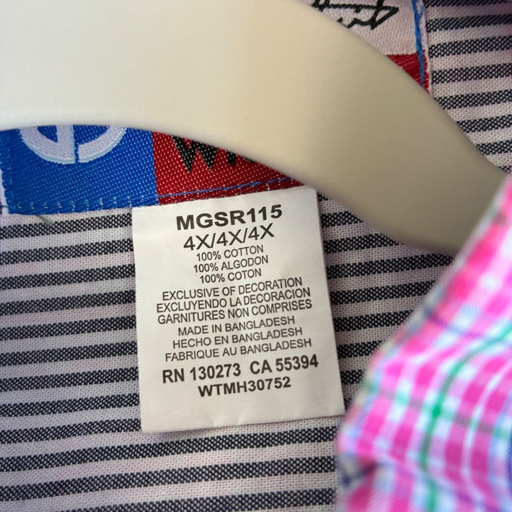 Wrangler George Strait Cowboy Cut Shirt 4XL Red Check Short Sleeve MGSR115 - Picture 6 of 13